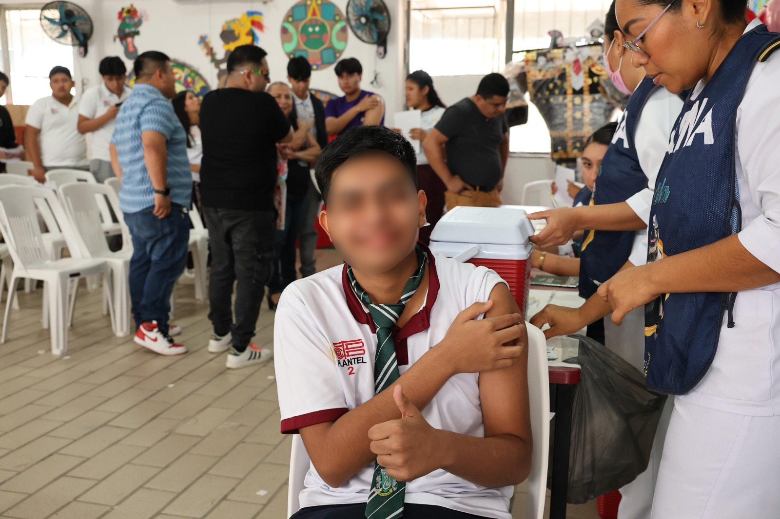 Inicia Jornada de Vacunación contra Sarampión en escuelas de Centro; estudiantes, docentes y padres de familia respaldan estrategia.