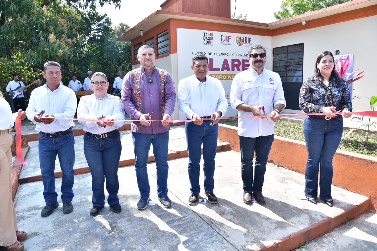 Inaugura Javier May noveno Centro Pilares en Zopo Norte, Macuspana; estos espacios fomentan el sentido de comunidad y el desarrollo integral de los jóvenes, afirma.