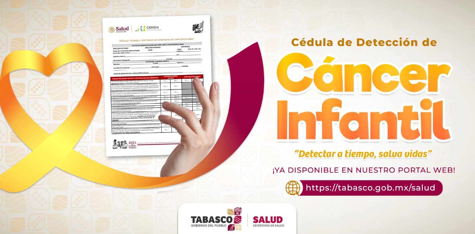 Cuestionario de Detección, herramienta clave de padres de familia para detectar a tiempo el cáncer infantil.
