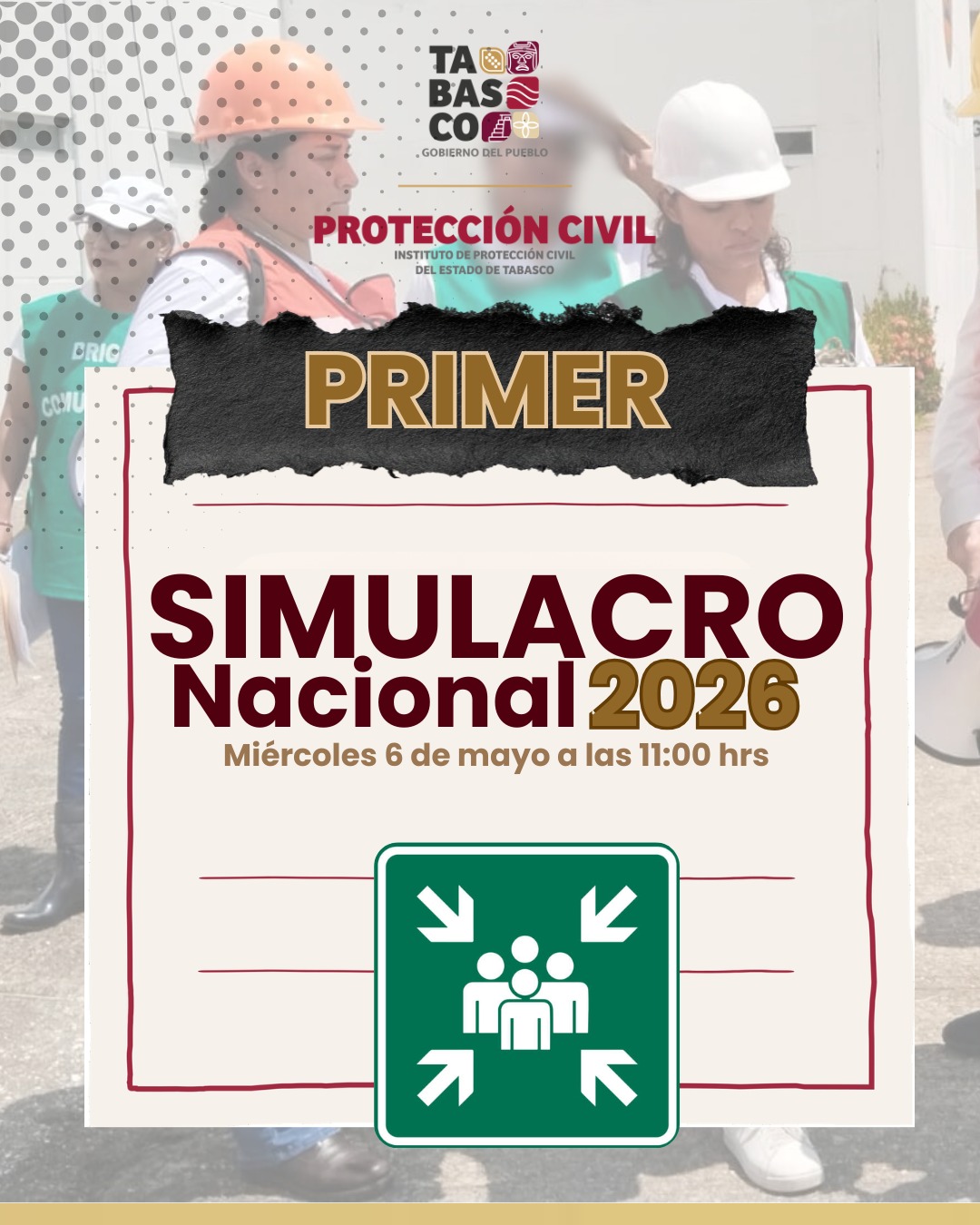 Tabasco participará en los Simulacros Nacionales 2026.