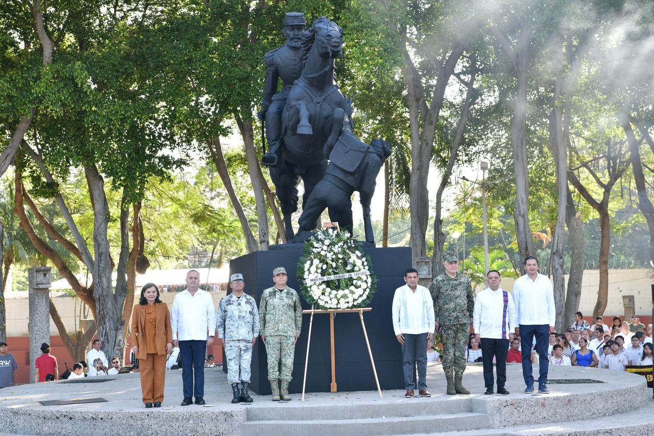 Conmemoran en Tabasco el aniversario de la victoria liberal sobre el invasor francés; “hoy, como ayer, la lucha sigue siendo por la soberanía, pero también por el bienestar de todas y todos”.
