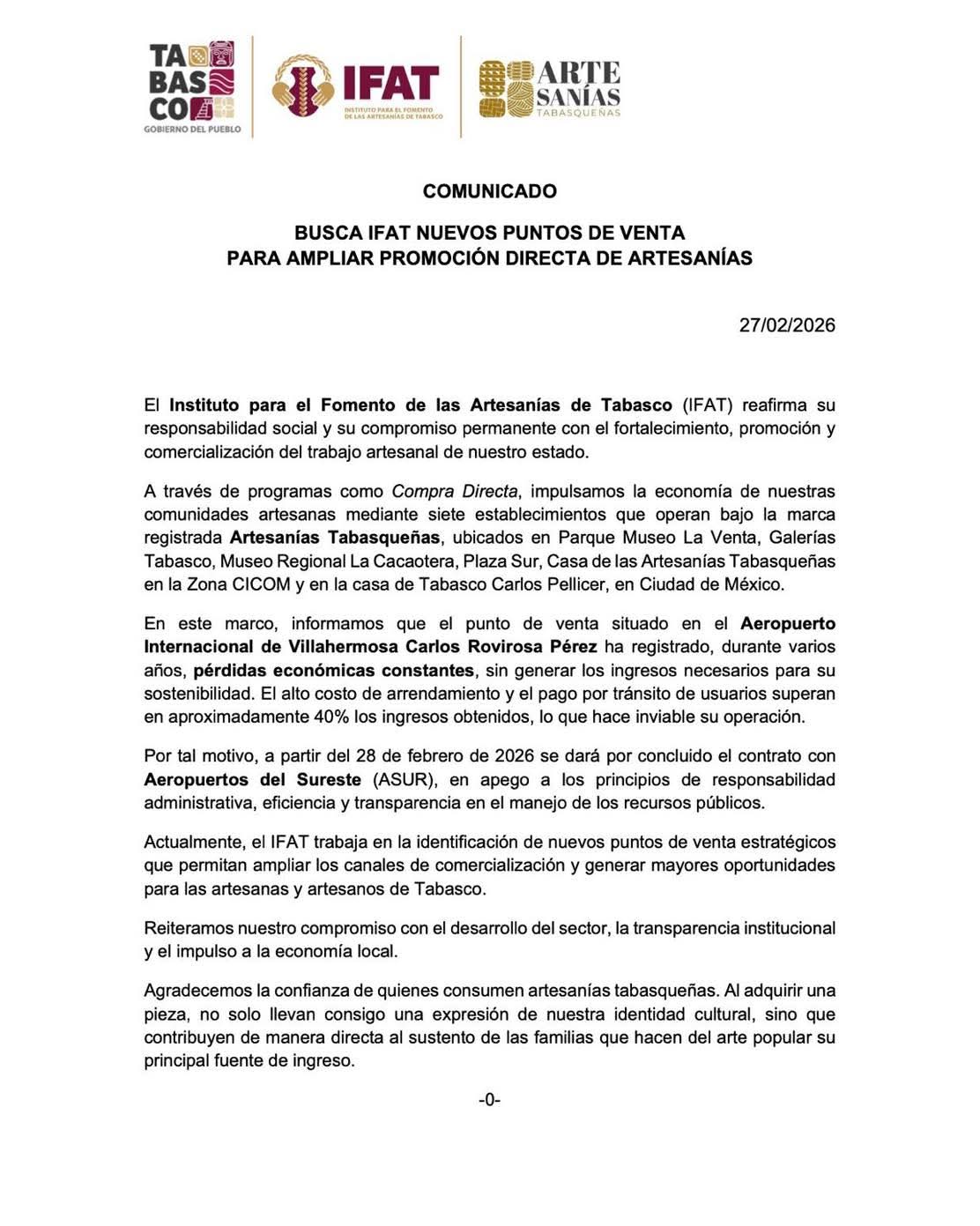 Busca IFAT Nuevos Puntos de Venta para Ampliar Promoción Directa de Artesanías.