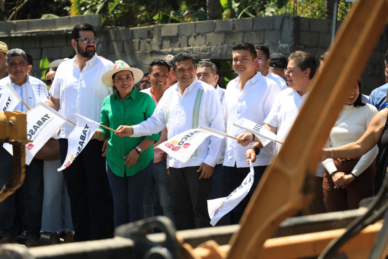 Arranca segunda etapa de modernización de la Vía Corta; Javier May pone en marcha trabajos en tramo Cunduacán-Comalcalco.