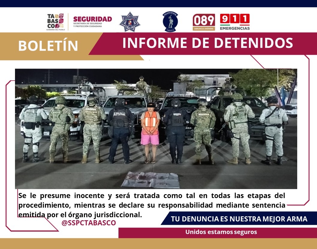 Por el delito contra la Ley General de la Salud, detuvo la SSPC a una fémina.