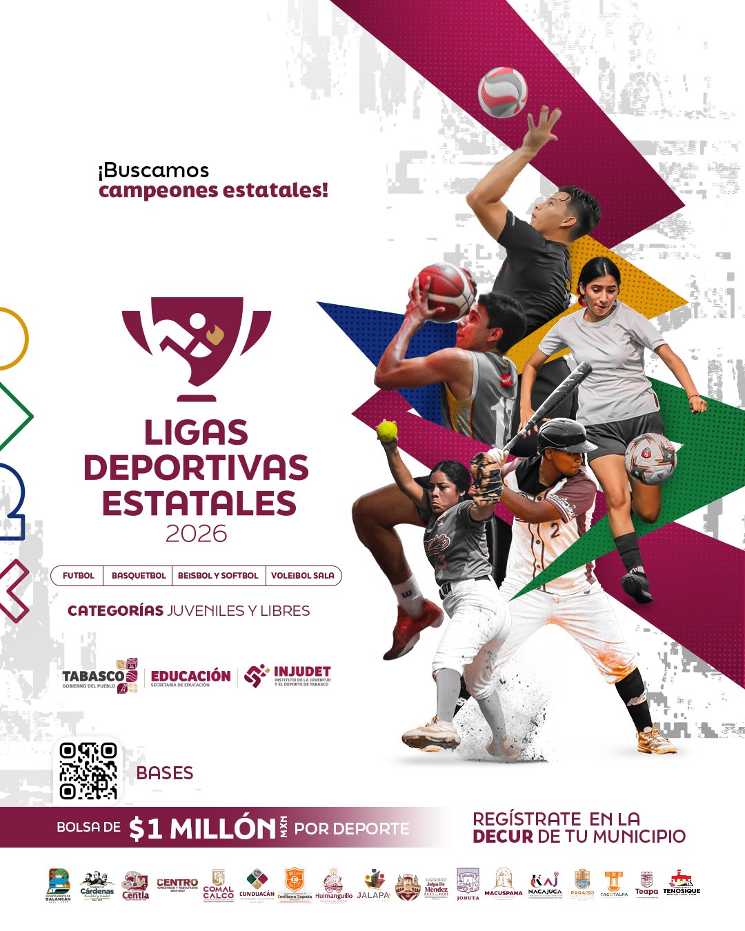 ¡Que ruede el balón, que suene el silbatazo y que se viva el deporte en todo Tabasco!
