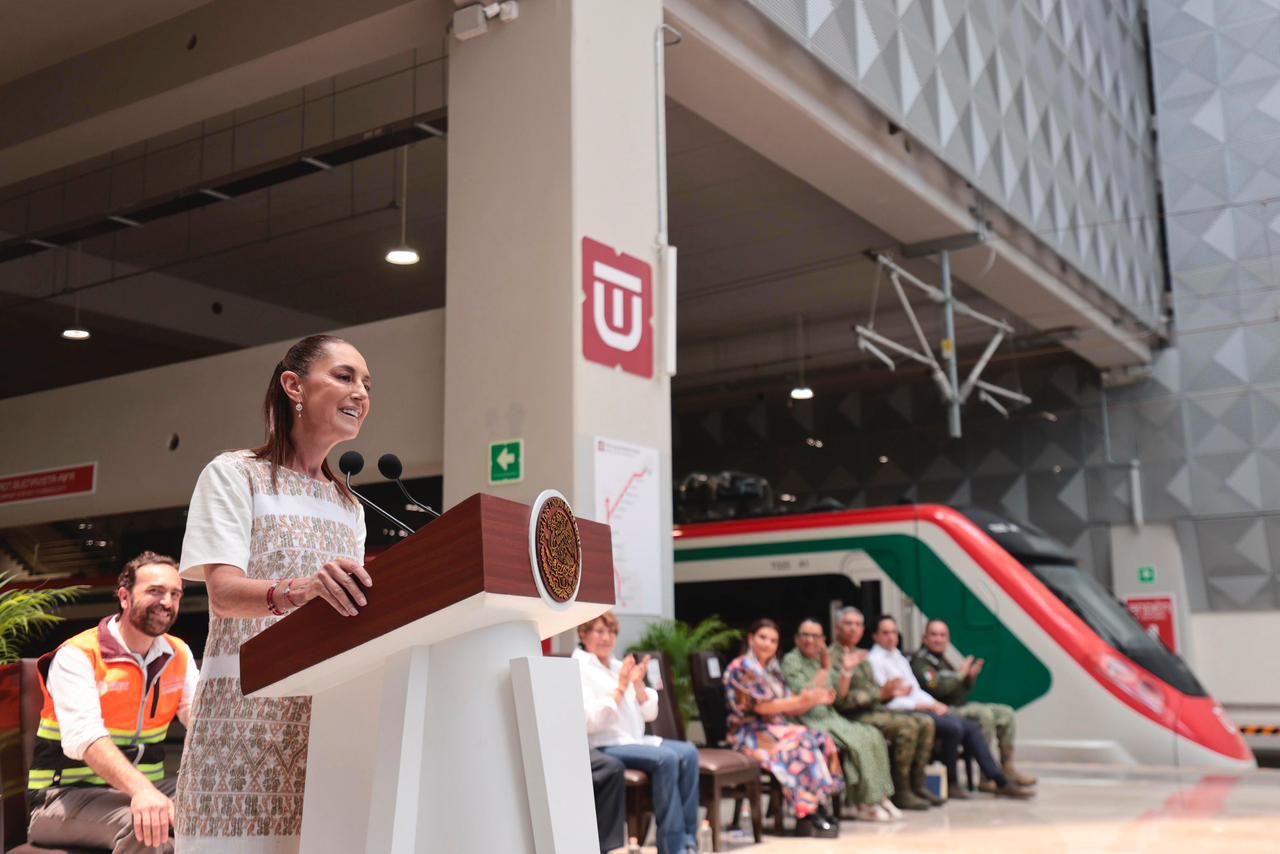 Presidenta Claudia Sheinbaum inaugura el tren Felipe Ángeles, Buenavista-AIFA.