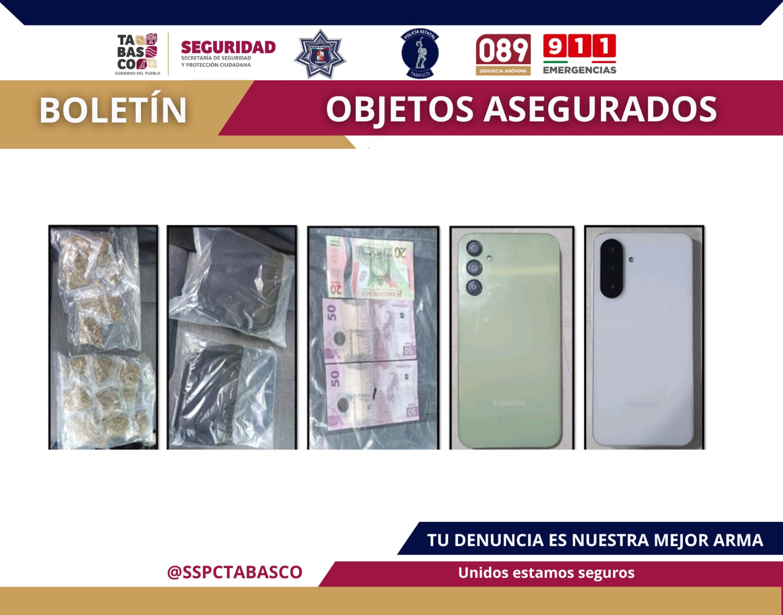 Detiene SSPC a dos personas por el delito contra la Ley General de Salud.