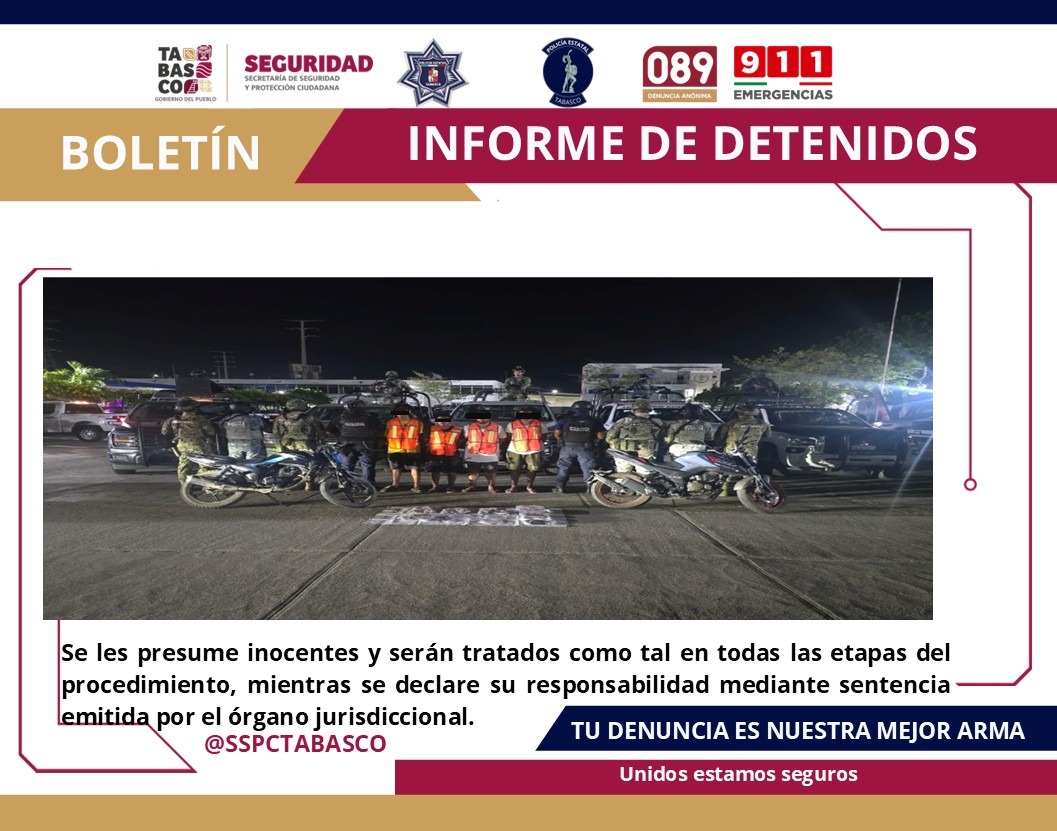 Por delitos contra la salud detiene la SSPC a cuatro masculinos.