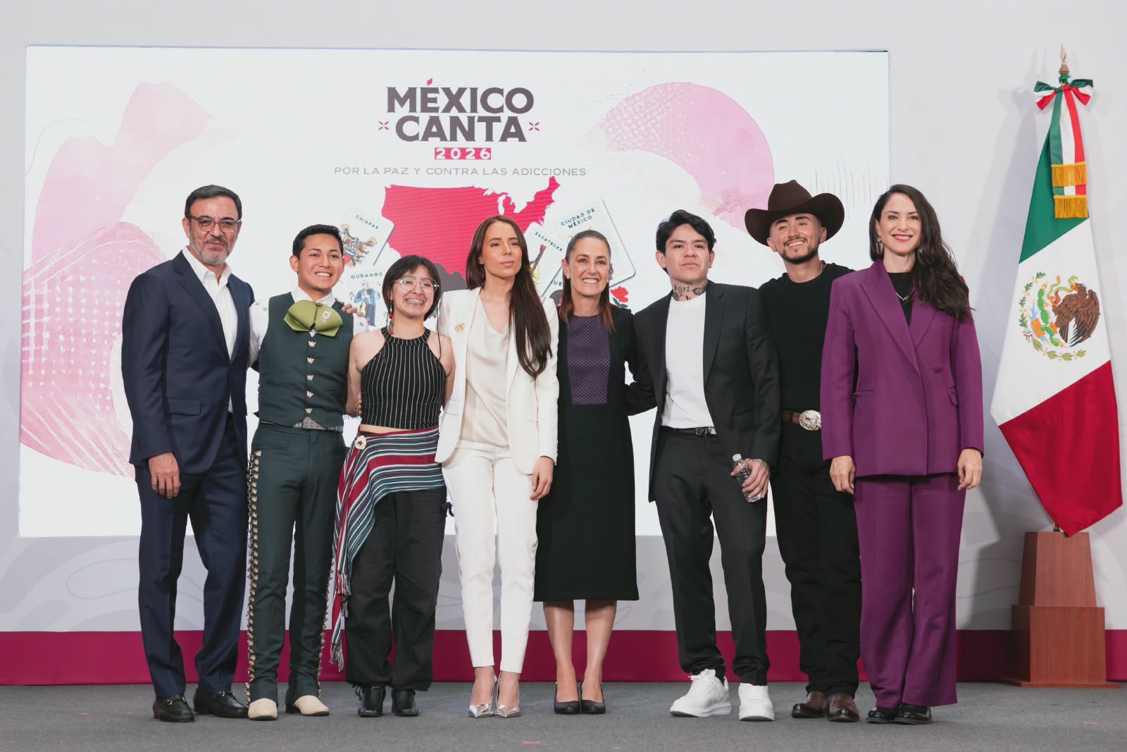 Presidenta Claudia Sheinbaum presenta segunda edición de “México canta por la paz y contra las adicciones”, dedicada a enaltecer la música regional mexicana sin hacer apología a la violencia.