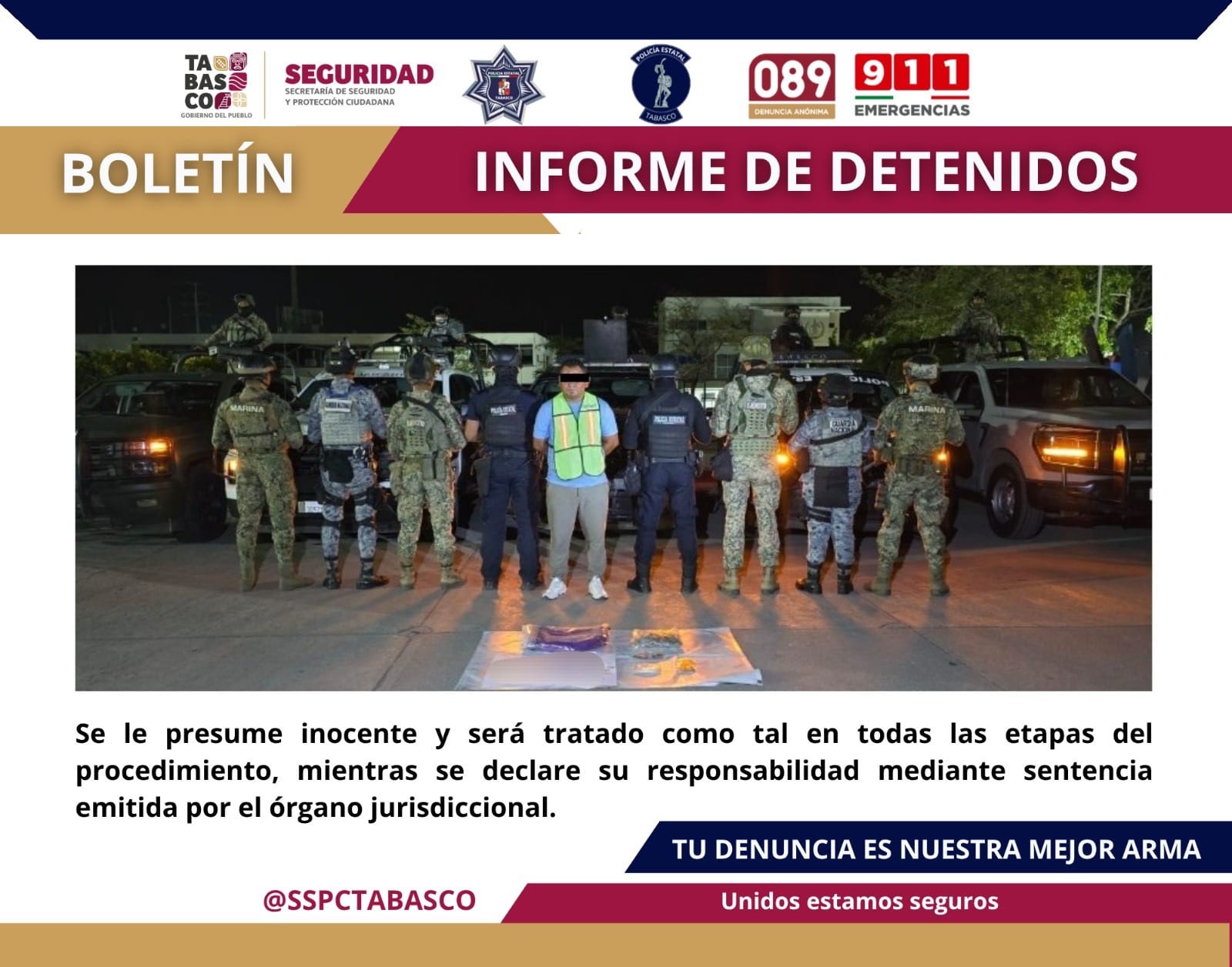Por delitos contra la salud detiene SSPC a masculino.