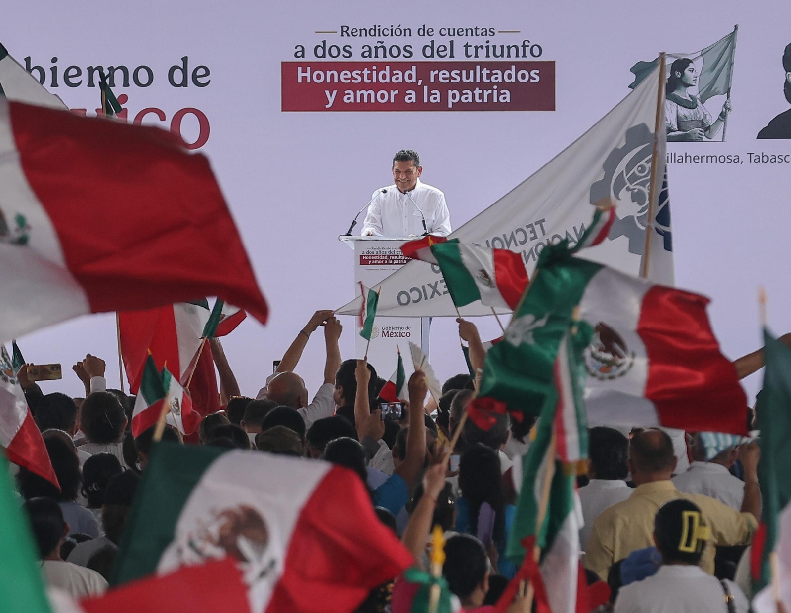 Tabasqueñas y tabasqueños respaldan defensa de la soberanía nacional y reconocen avances en México; logros de la transformación “responden a deudas históricas con nuestro pueblo”: Javier May.