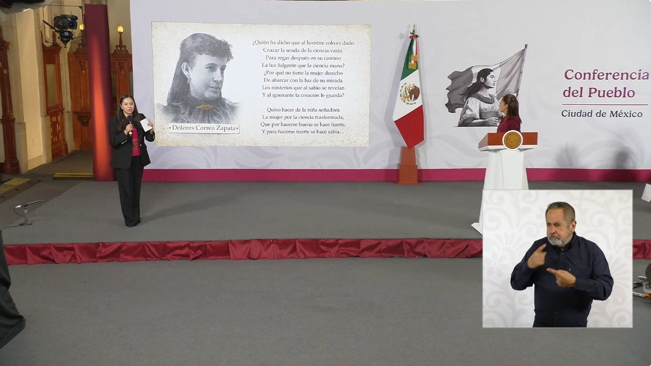 Reconoce Gobierno de México a la teapaneca, Dolores Correa Zapata, le dedican sección “Una Mujer en la Historia” durante conferencia de prensa de la presidenta.