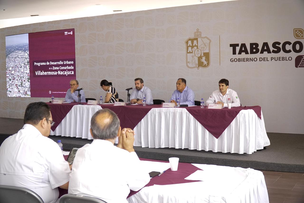 Presentan avances del Programa de Desarrollo Urbano de Zona Conurbada Villahermosa-Nacajuca.
