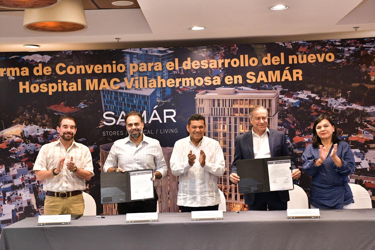 Reconocen inversionistas condiciones óptimas para generar desarrollo en Tabasco, al formalizar proyecto hospitalario de 1,500 mdp.