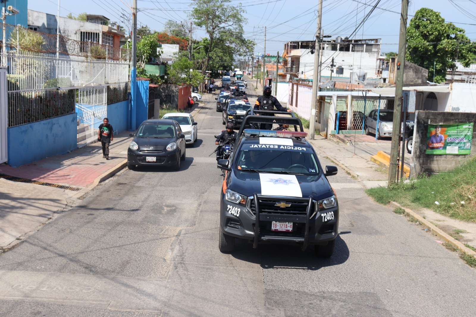 SSPC fortalece la seguridad y la proximidad social con patrullajes preventivos en diversas colonias de Villahermosa.