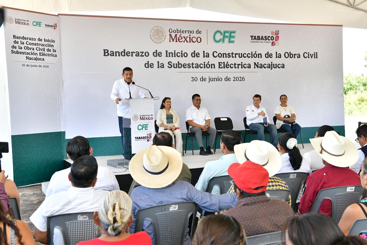 A gestión del Gobierno del Estado, arranca CFE construcción de subestación eléctrica en Tucta; “se hace justicia a pueblos chontales de Nacajuca”: Javier May.