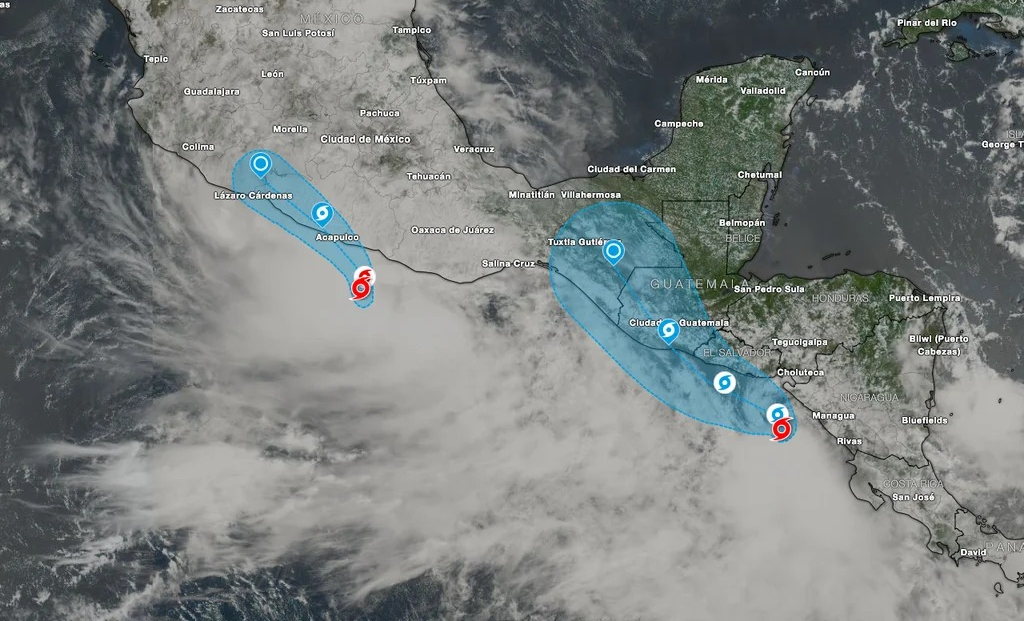 ¡Alerta tropical! Tormentas tropicales Boris y Christina, mantienen un temporal lluvioso en México y Centroamérica.