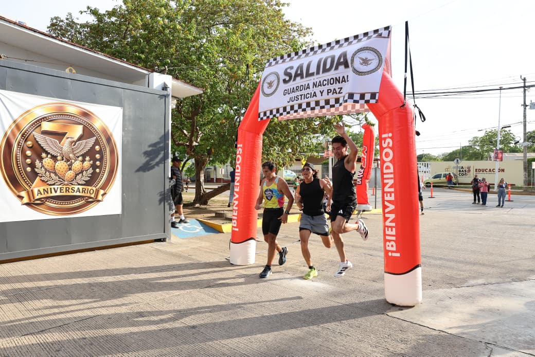 Conmemora Guardia Nacional su 7º aniversario con carrera atlética en Tabasco.