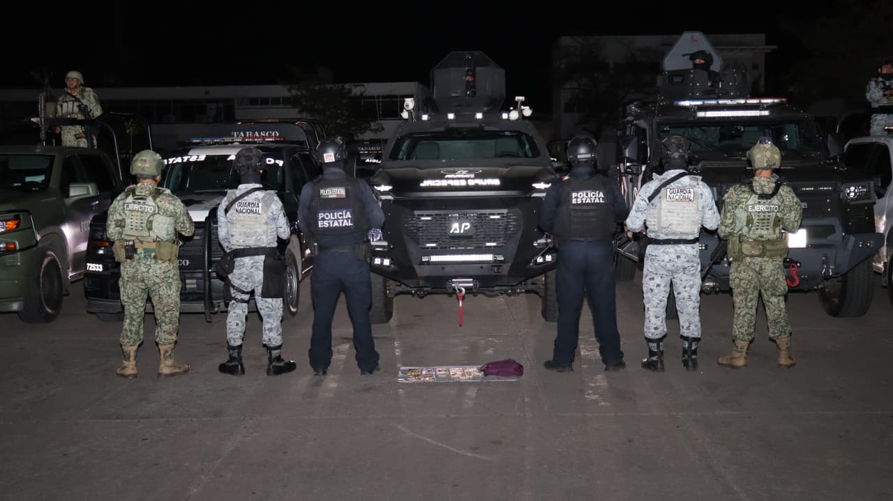 SSPC asegura cartuchos en el municipio de Centro como parte del operativo Reforzamiento de Centro.