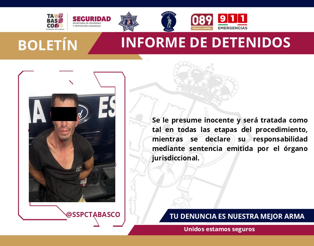 Detiene la SSPC a presunto responsable de robos a tiendas de conveniencia.
